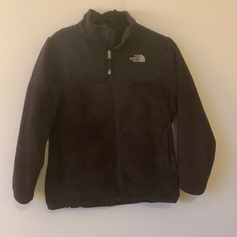 Girls black North Face Denali jacket XL size 18 gently used.